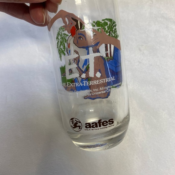 1982 E.T. The Extra-Terrestrial Glass Tumblers By aafes "E.T. Phone Home" - Picture 6 of 12